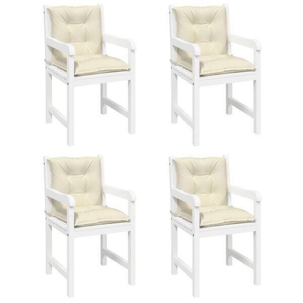 vidaXL Lowback Chair Cushion Set of 4 Cream