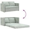vidaXL Floor Sofa Bed 2-in-1 Light Grey 122x204 x 21.7 " Velvet