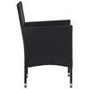 vidaXL Garden Dining Chair Set of 2 Black Poly rattan, powder-coated steel