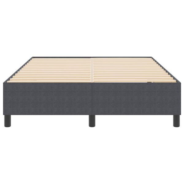 vidaXL Platform Bed Frame Dark Grey 55.12 x 78.74 in Fabric