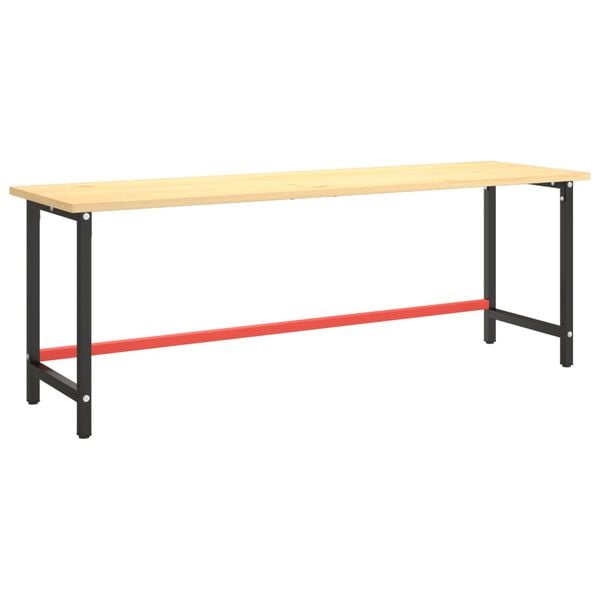 vidaXL Work Bench Frame Matte black and matte red Powder-coated metal