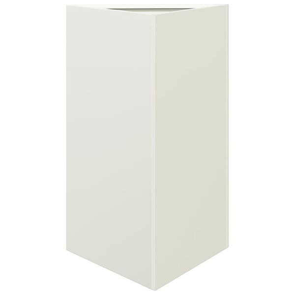 vidaXL Garden Planter White Steel Medium Garden Planter Triangular