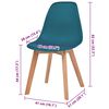 vidaXL Dining Chair Set of 6 Turquoise Plastic seat and rubberwood legs