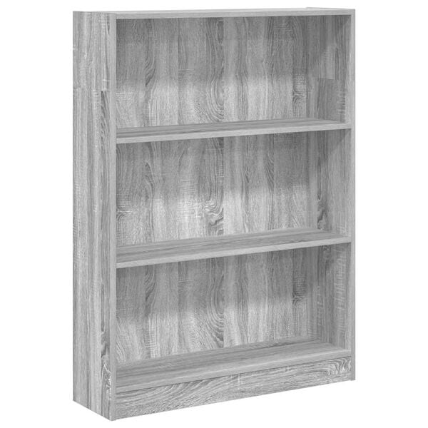 vidaXL Bookcase Grey Sonoma Engineered Wood Medium Bookcase
