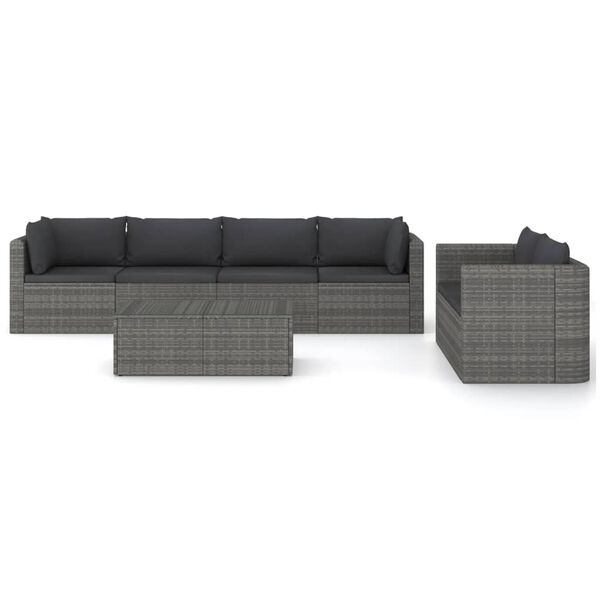 vidaXL Garden Lounge Set Grey PE rattan Large Modular