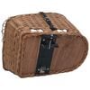 vidaXL Bike Rear Basket with Cover 21.7"x12.2"x14.2" Natural Willow