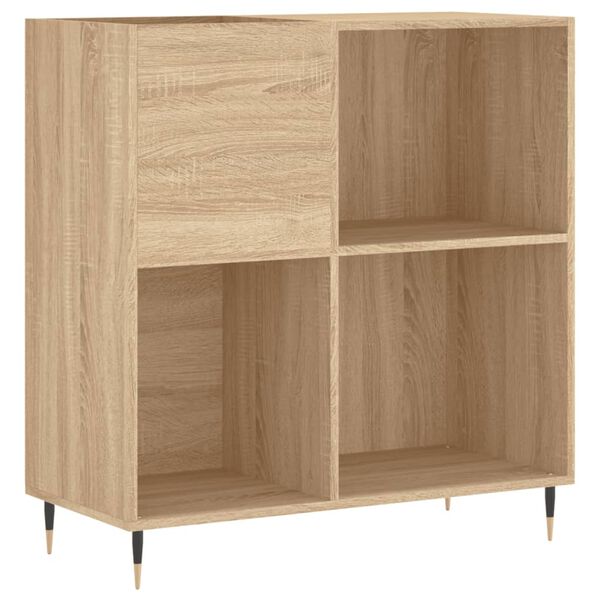 vidaXL Record Cabinet Sonoma oak Engineered wood, Iron Medium