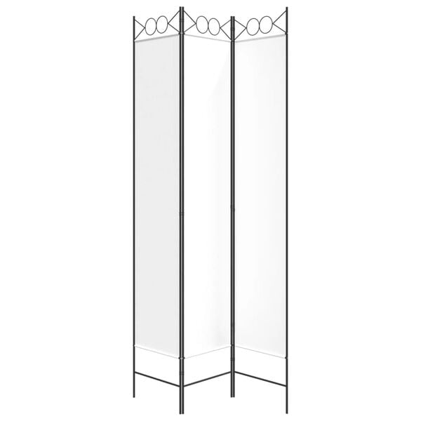 vidaXL 3-Panel Room Divider White 47.2"x86.6" Fabric
