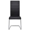 vidaXL Dining Chair Set of 2 Black Faux leather, steel Standard