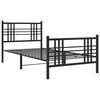 vidaXL Bed Frame Black Steel Twin Bed Frame Rectangular Traditional