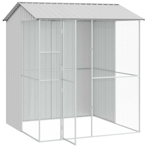 vidaXL Bird Cage Grey 84.65 x 82.68 x 97.24 in Galvanised Steel