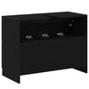 vidaXL Bathroom Cabinet with Drawer Black Oak 30.71 x 14.57 x 23.23 in