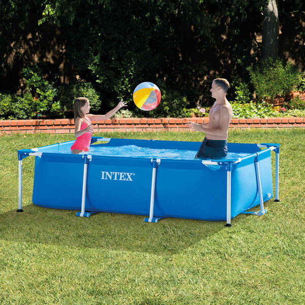 INTEX Pool Blue PVC Medium Tough Above Ground Pool Rectangular
