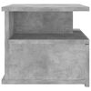 vidaXL Floating Nightstand Concrete Grey Engineered Wood Compact