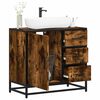 vidaXL Bathroom Sink Cabinet Smoked Oak Engineered Wood, Metal Medium