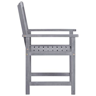 vidaXL Patio Chairs 4 pcs Solid Acacia Wood Gray