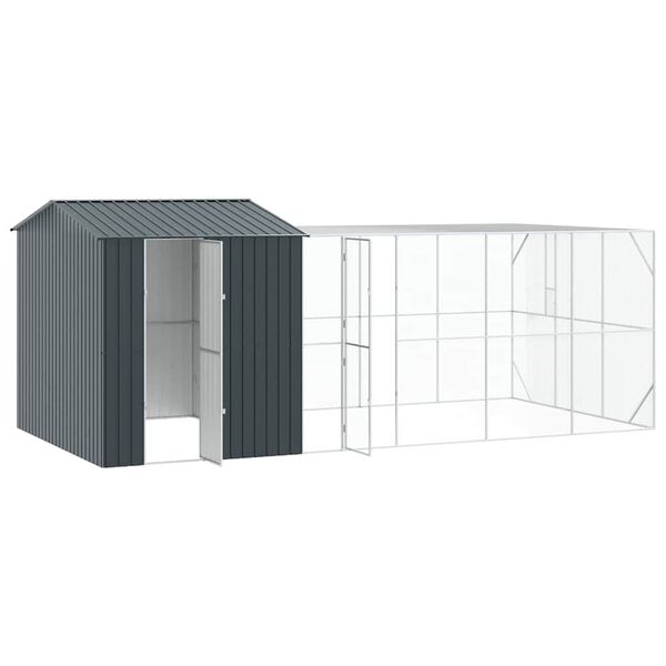 vidaXL Bird Cage with Storage Anthracite 250.00 x 119.69 x 97.24 in