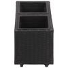 vidaXL Garden Raised Bed with 2 Pots 23.6"x11.8"x14.2" Poly Rattan Black