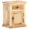 vidaXL Bed Cabinet Natural Wood Solid Mango Wood and Natural Cane Medium