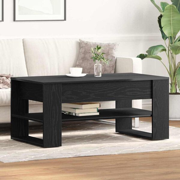 vidaXL Coffee Table Black Oak 40.16 x 21.65 x 17.72 in Engineered Wood