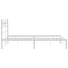 vidaXL Bed Frame White Powder-Coated Steel 47.2 x 78.7 in Durable