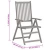 vidaXL Garden Chair Set of 2 Grey, Red Solid acacia wood, 100% polyester