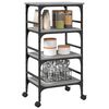 vidaXL Kitchen Trolley Gray Sonoma 17.7"x13.8"x35.2" Engineered Wood