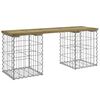 vidaXL Garden Bench Brown and Silver Solid Pine and Galvanized Steel