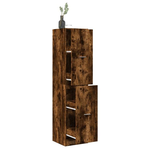 vidaXL Apothecary Cabinet Smoked Oak Engineered Wood Large