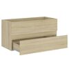vidaXL Sink Cabinet With Basin Sonoma oak, White Engineered wood, Ceramic