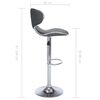 vidaXL Bar Stool Set of 2 Grey Faux leather Adjustable Swivel