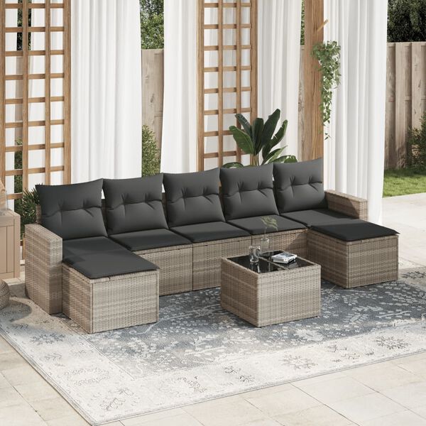 vidaXL Garden Sofa Set Light grey