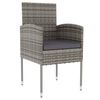vidaXL Garden Dining Set Anthracite and Grey PE Rattan Medium Durable