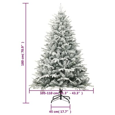 vidaXL Artificial Christmas Tree with Flocked Snow Green 70.9" PVC&PE