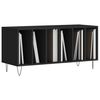 vidaXL Record Cabinet Black Engineered wood, Iron Medium Modern