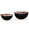 vidaXL Coffee Table Set of 2 Tabletop: Multicolour, Base: Black