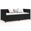vidaXL Day Bed Black Solid pine wood Medium Convertible Day Bed