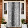 vidaXL Fly Curtain Grey and Black 35.4x78.7" Chenille