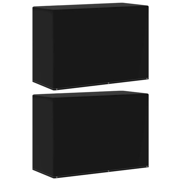 vidaXL Garden Furniture Cover Set of 2 Black Aluminum, PE (Polyethylene)