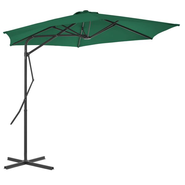 vidaXL Garden Parasol Green Polyester and steel Large Rotatable