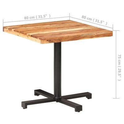 vidaXL Bistro Table Square 31.5"x31.5"x29.5" Solid Acacia Wood