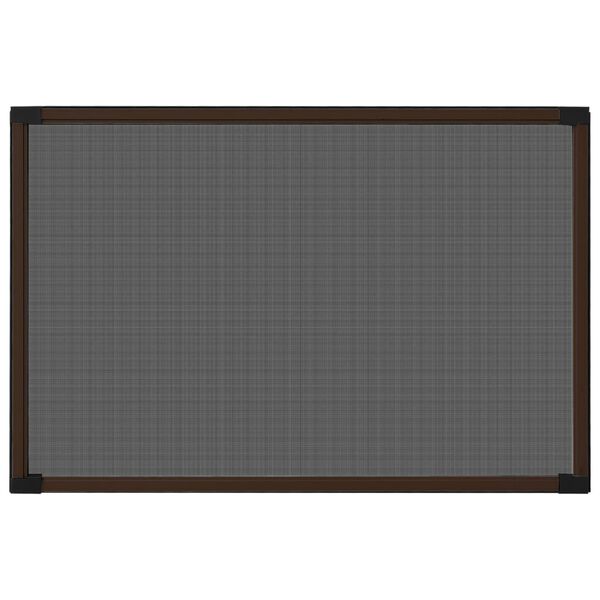 vidaXL Insect Screen Brown frame, Black mesh Aluminum frame, fiberglass mesh
