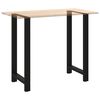 vidaXL Coffee Table Leg Set of 2 Black Powder-coated steel Standard