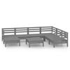 vidaXL Garden Lounge Set Grey Solid pine wood Medium Modular