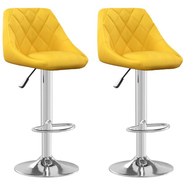 vidaXL Bar Stool Set of 2 Mustard yellow