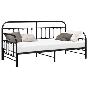 vidaXL Daybed Frame Black 39.37 x 78.74 in Powder-Coated Steel