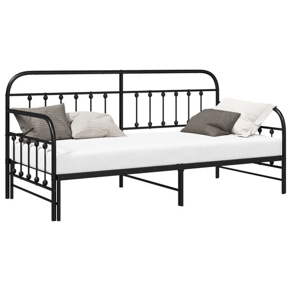 vidaXL Daybed Frame Black 39.37 x 78.74 in Powder-Coated Steel