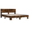 vidaXL Bed Frame Smoked Oak Engineered Wood, Metal, Plywood King