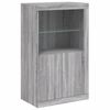 vidaXL Side Cabinet Grey Sonoma Engineered Wood, Glass Medium