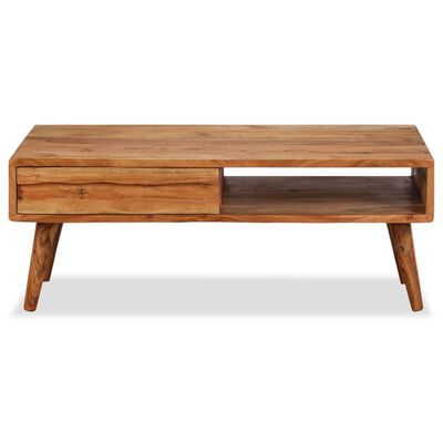 vidaXL Coffee Table Solid Wood with Carved Drawer 39.4"x19.7"x15.7"
